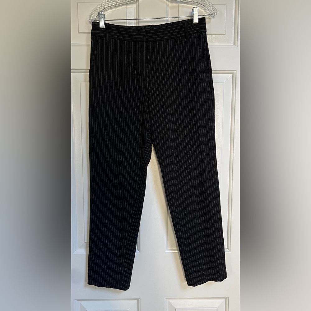 Velvet By Graham & Spencer Pin Stripe Straight Leg Pant Black/White